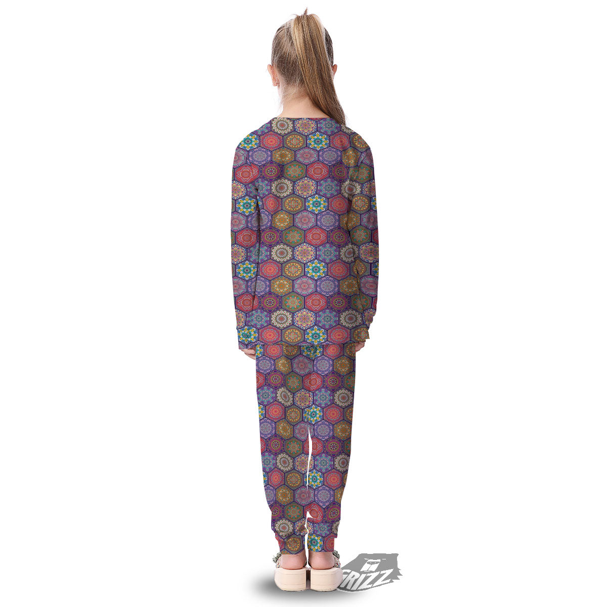 Bohemian Oriental Mandala Print Pattern Kid's Pajamas-grizzshop