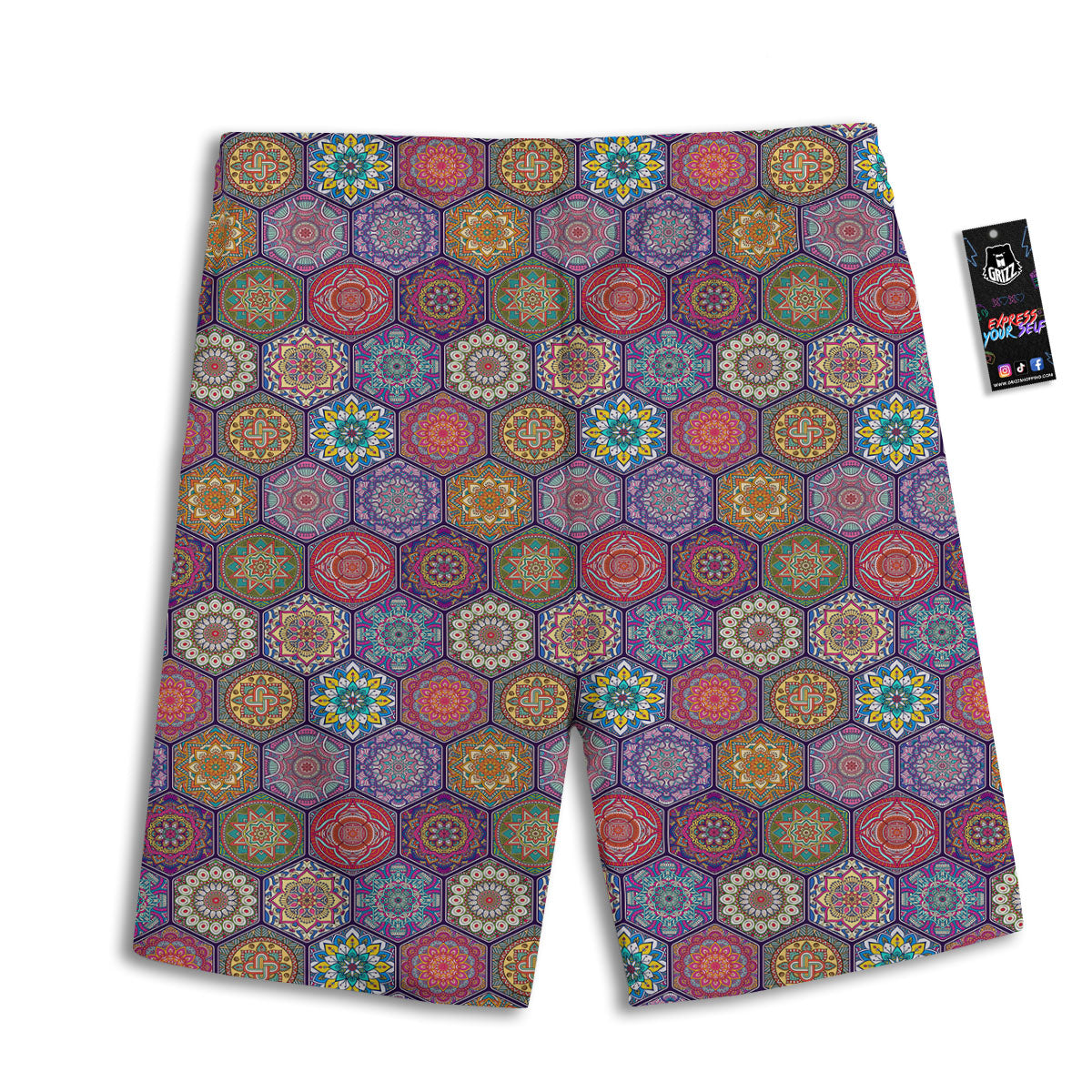 Bohemian Oriental Mandala Print Pattern Men's Athletic Shorts