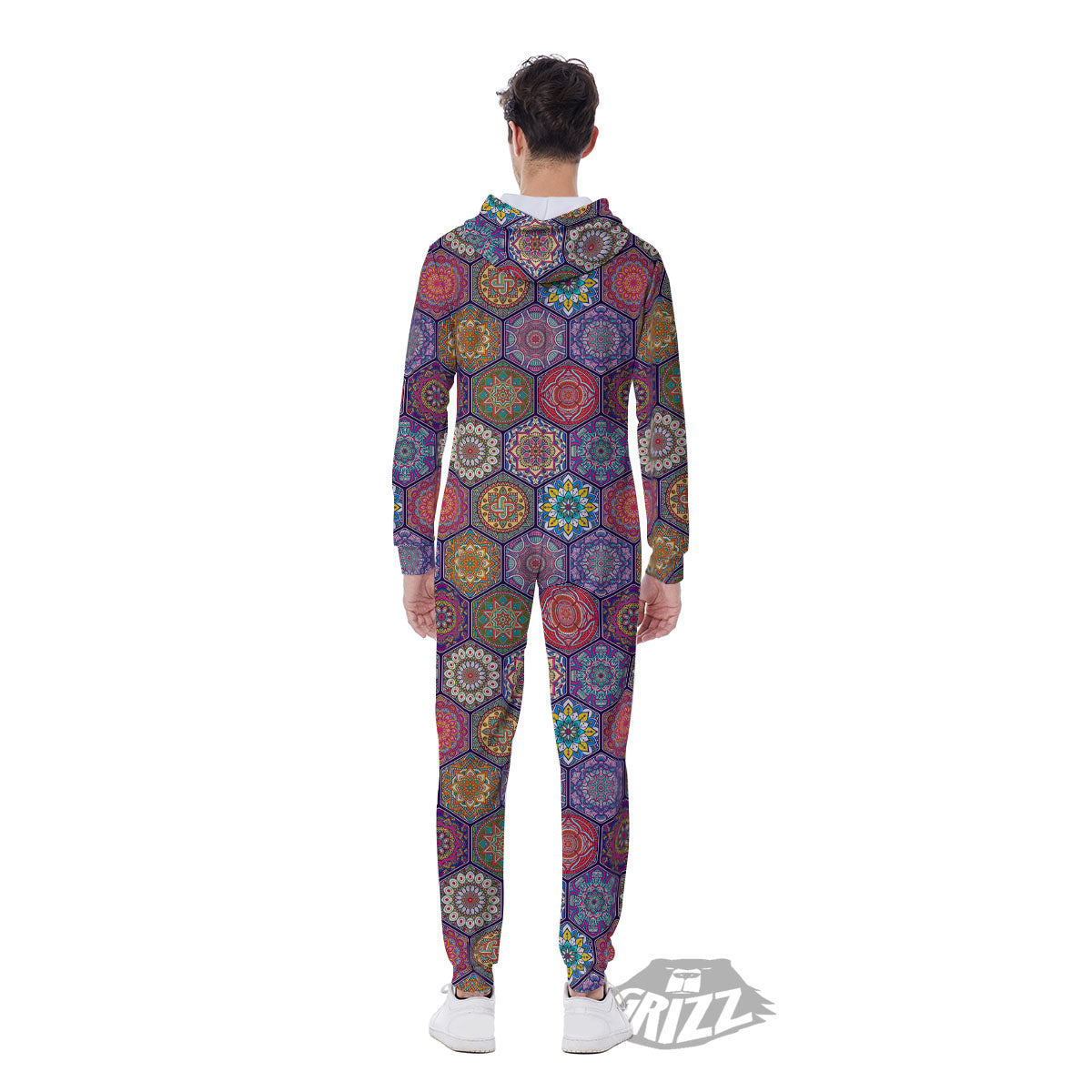 Bohemian Oriental Mandala Print Pattern Men's Jumpsuit-grizzshop