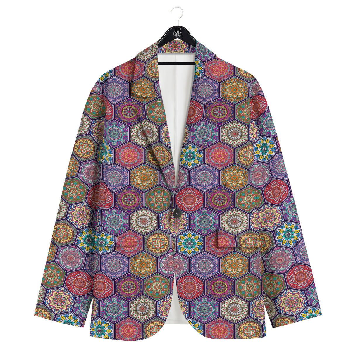 Bohemian Oriental Mandala Print Pattern Men's Sport Coat-grizzshop