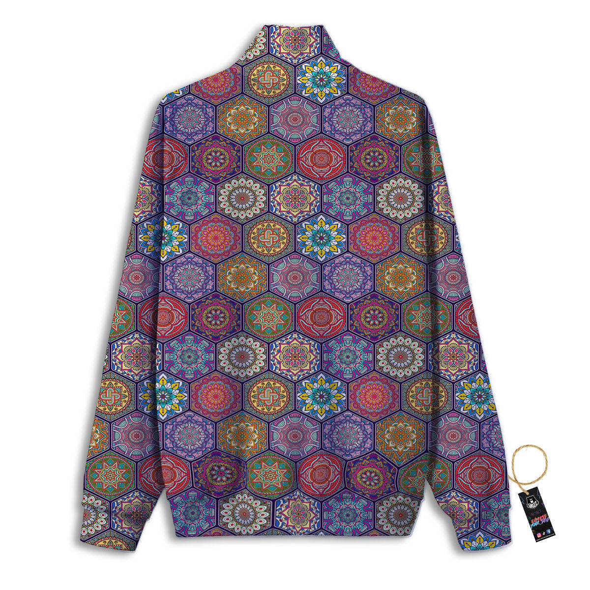 Bohemian Oriental Mandala Print Pattern Track Jacket-grizzshop