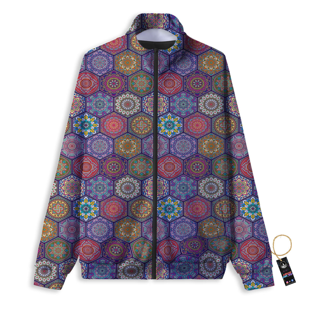 Bohemian Oriental Mandala Print Pattern Track Jacket-grizzshop