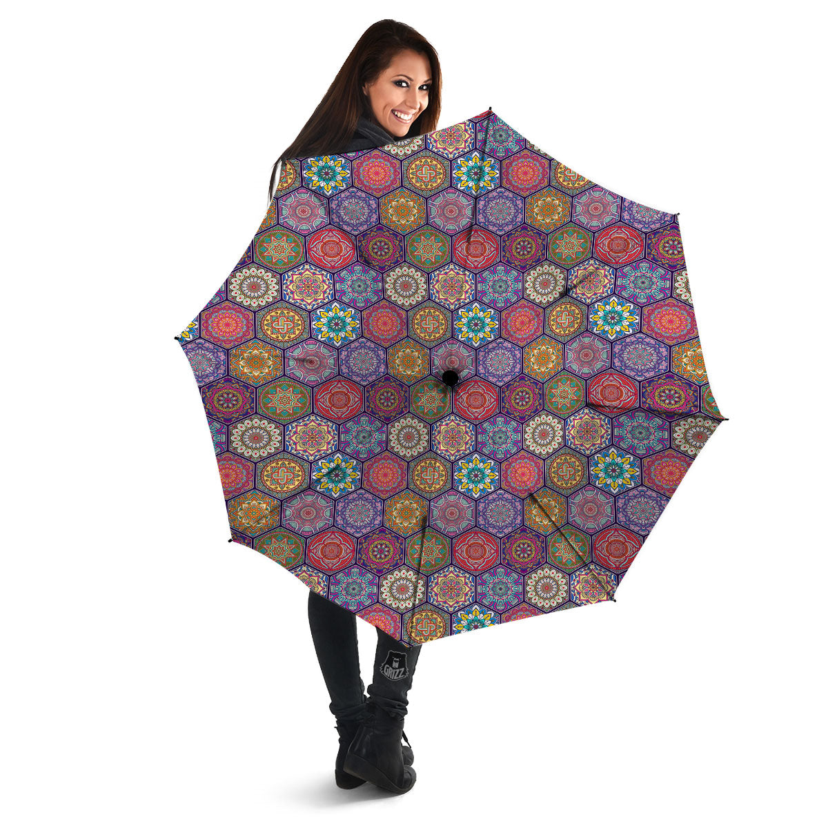 Bohemian Oriental Mandala Print Pattern Umbrella-grizzshop