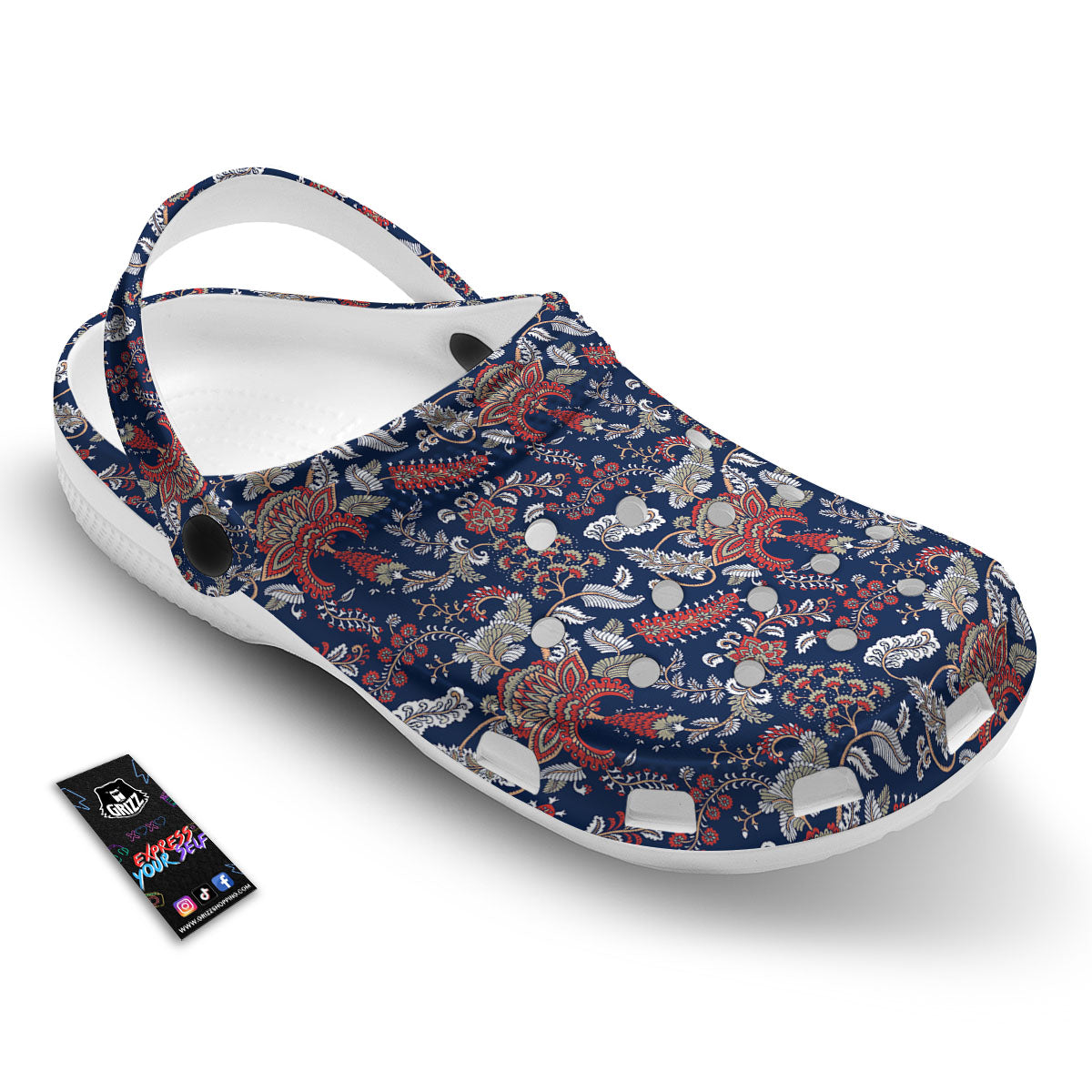 Bohemian Paisley Floral Print Pattern Clog-grizzshop