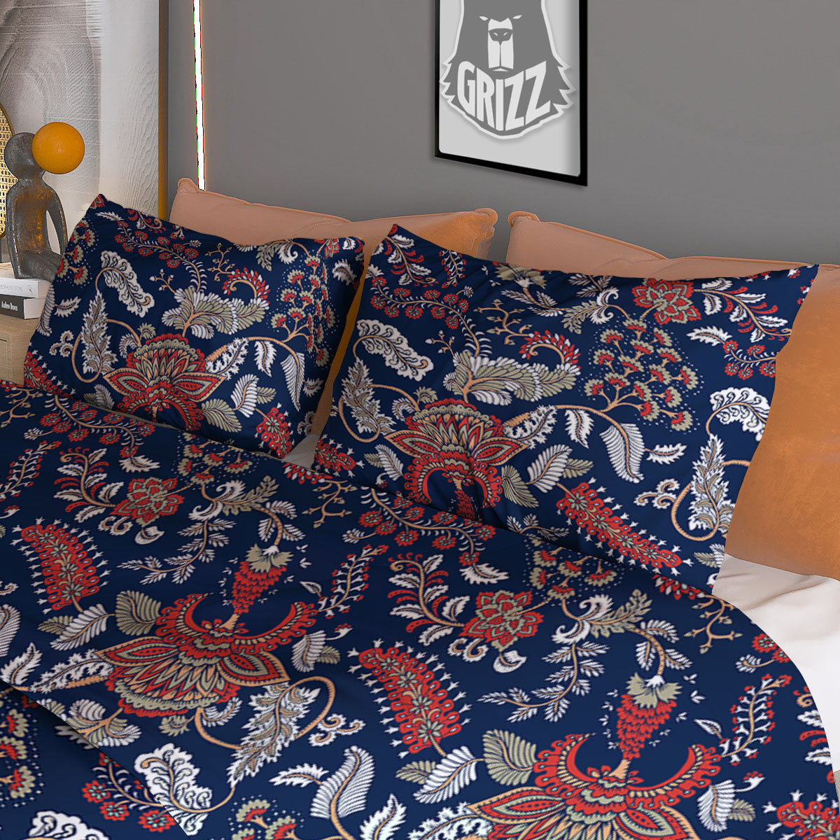 Bohemian Paisley Floral Print Pattern Duvet Cover Bedding Set
