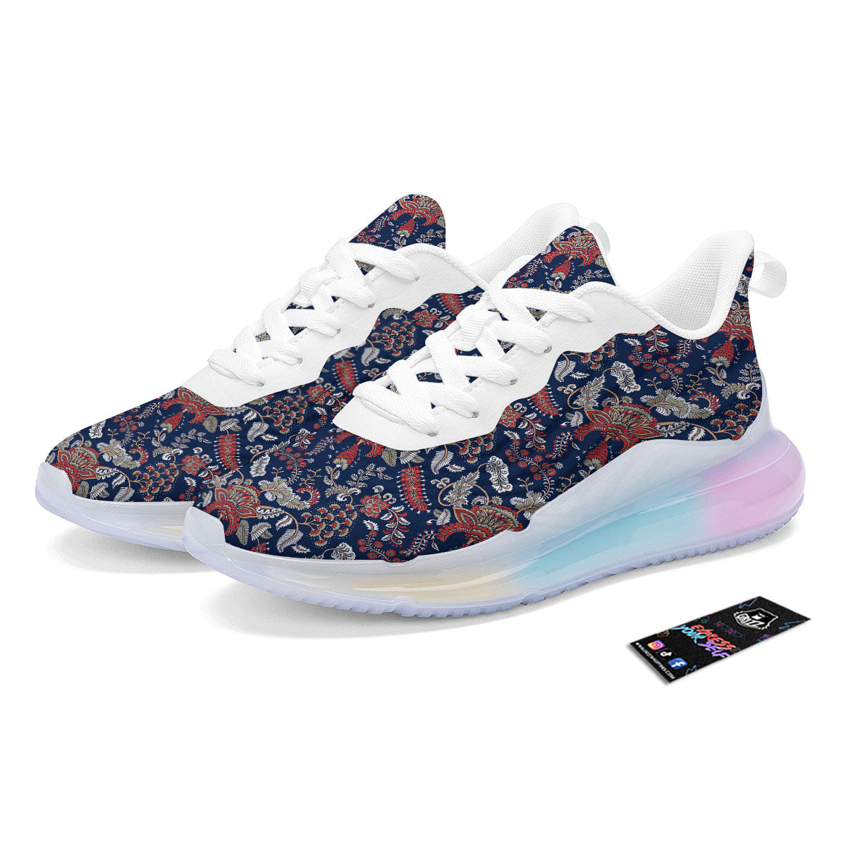 Bohemian Paisley Floral Print Pattern Running Sneakers-grizzshop