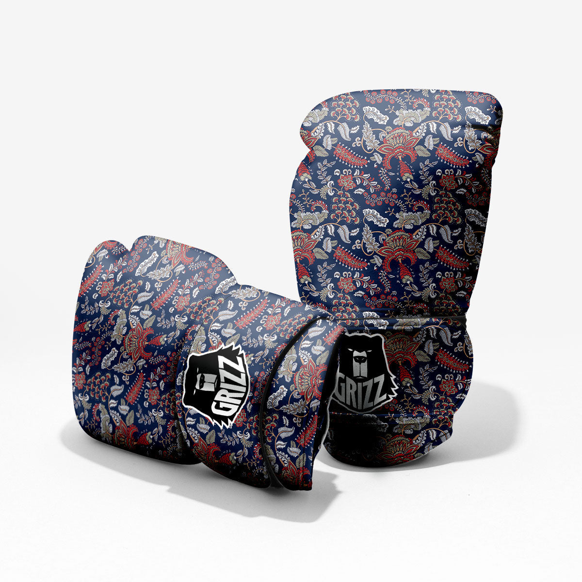 Bohemian Paisley Floral Print Pattern Pro Boxing Glove