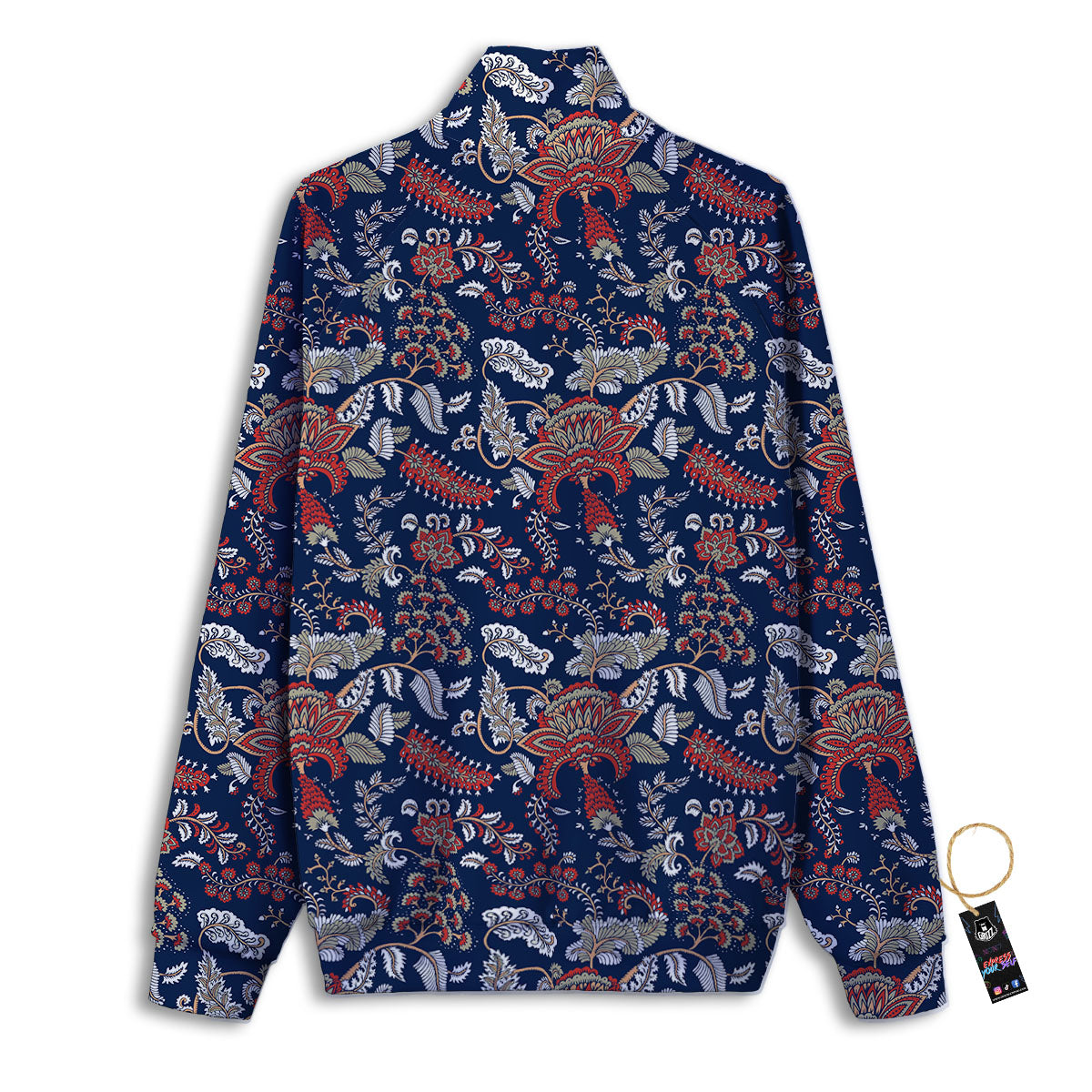 Bohemian Paisley Floral Print Pattern Track Jacket-grizzshop