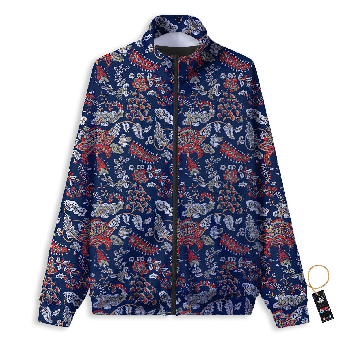 Bohemian Paisley Floral Print Pattern Track Jacket-grizzshop