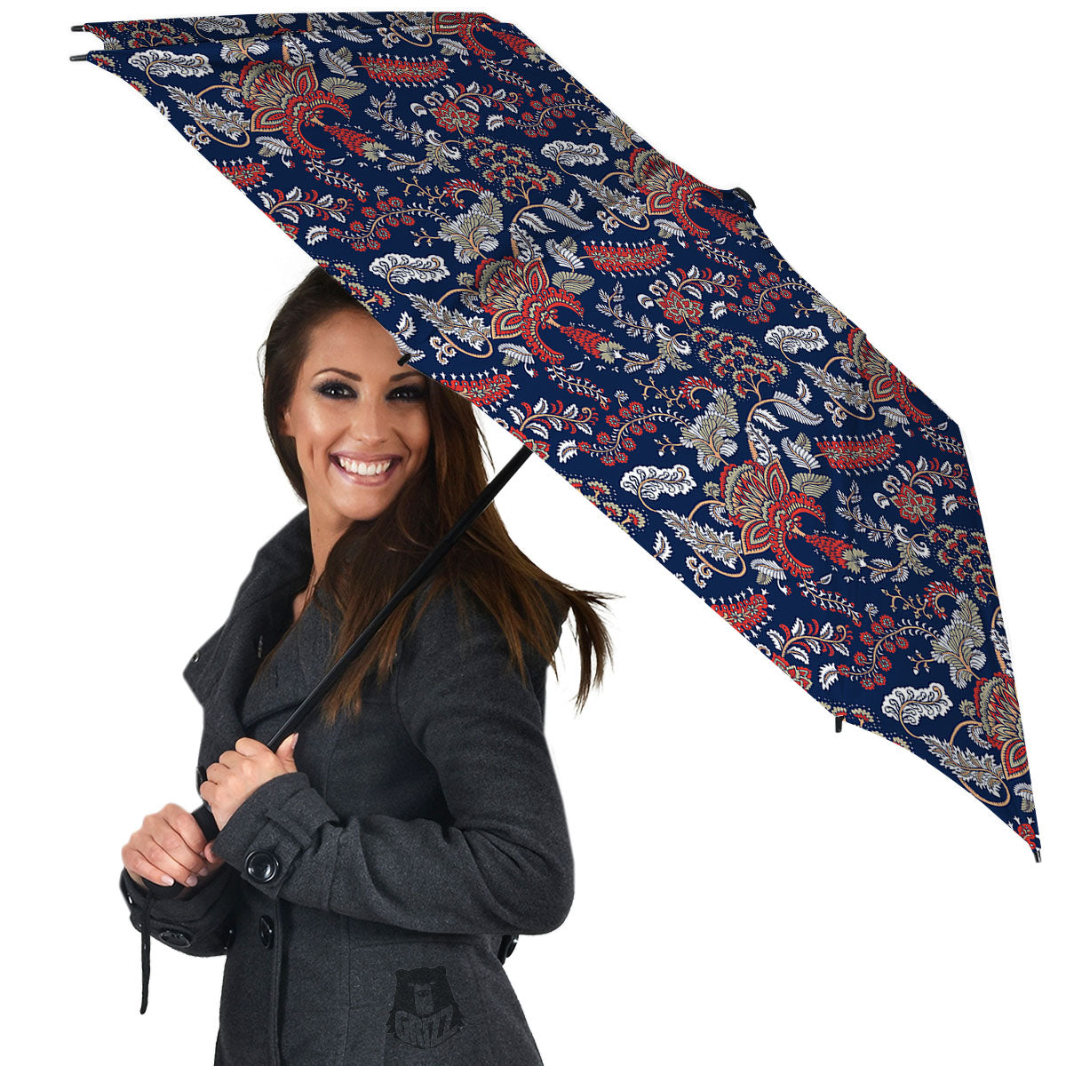 Bohemian Paisley Floral Print Pattern Umbrella-grizzshop