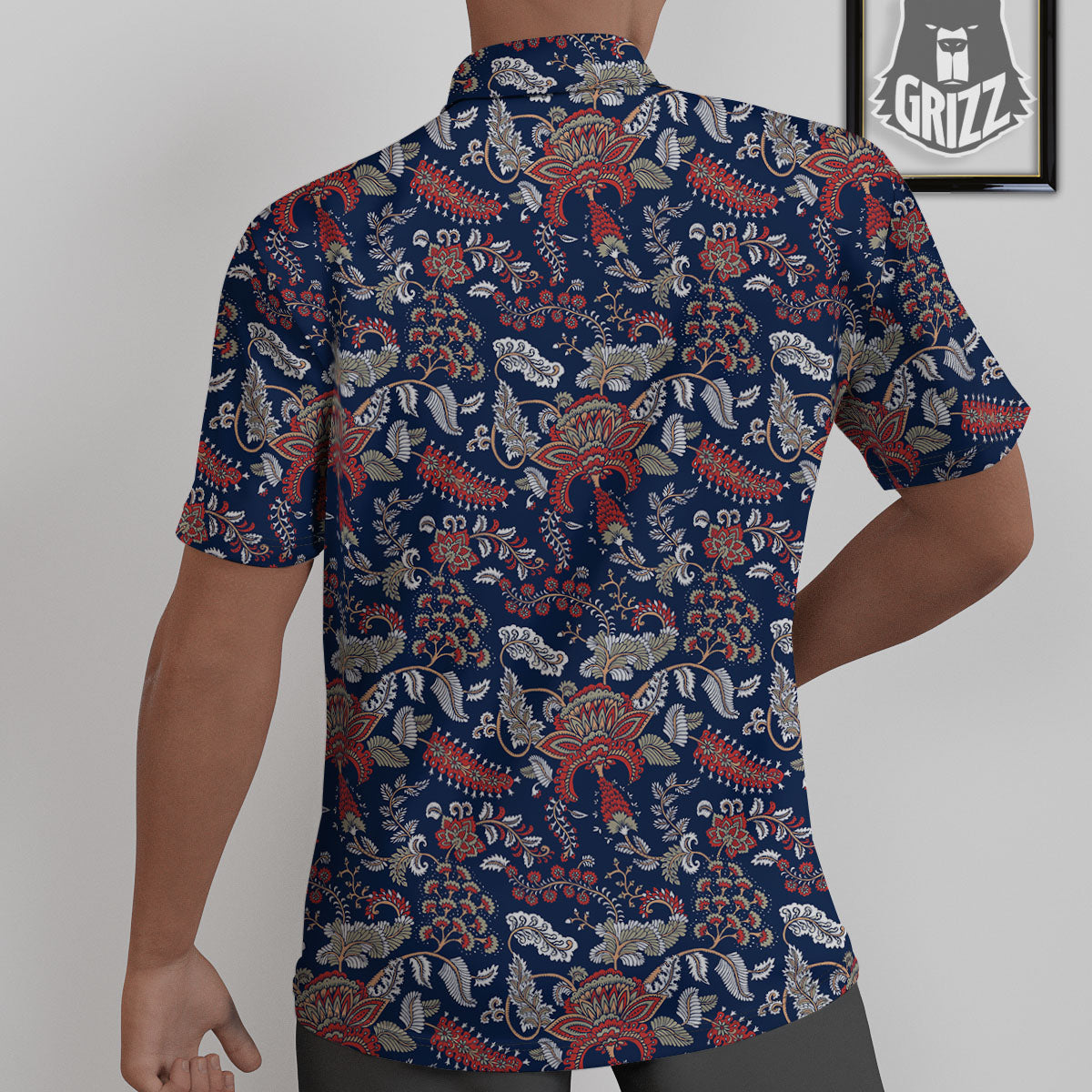 Bohemian Paisley Floral Print Pattern Untucked Shirts-grizzshop