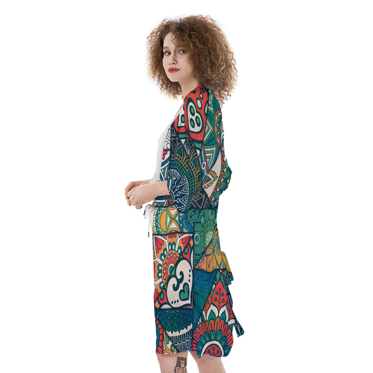 Bohemian Patchwork Mandala Print Pattern Kimono-grizzshop