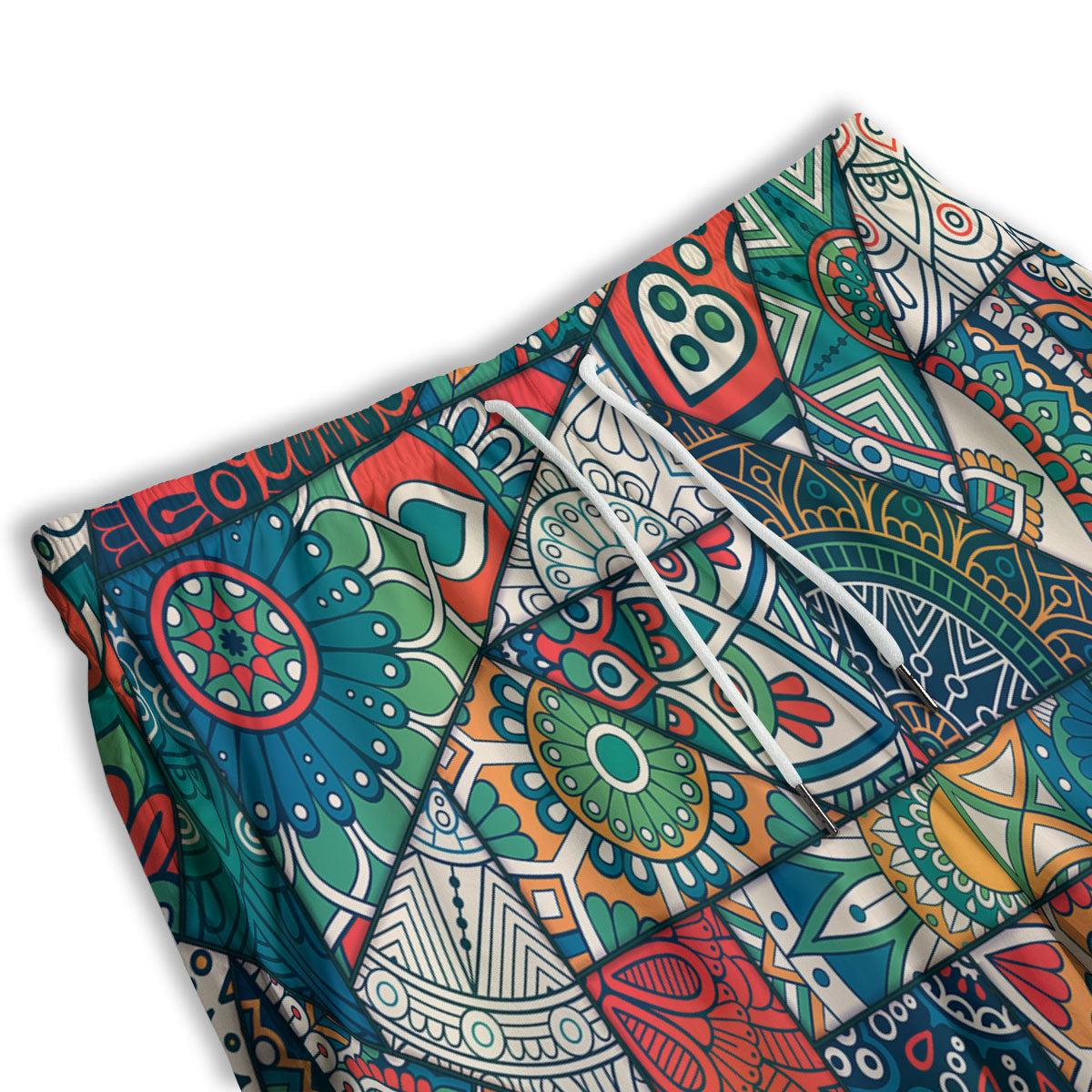 Bohemian Patchwork Mandala Print Pattern Men's Athletic Shorts