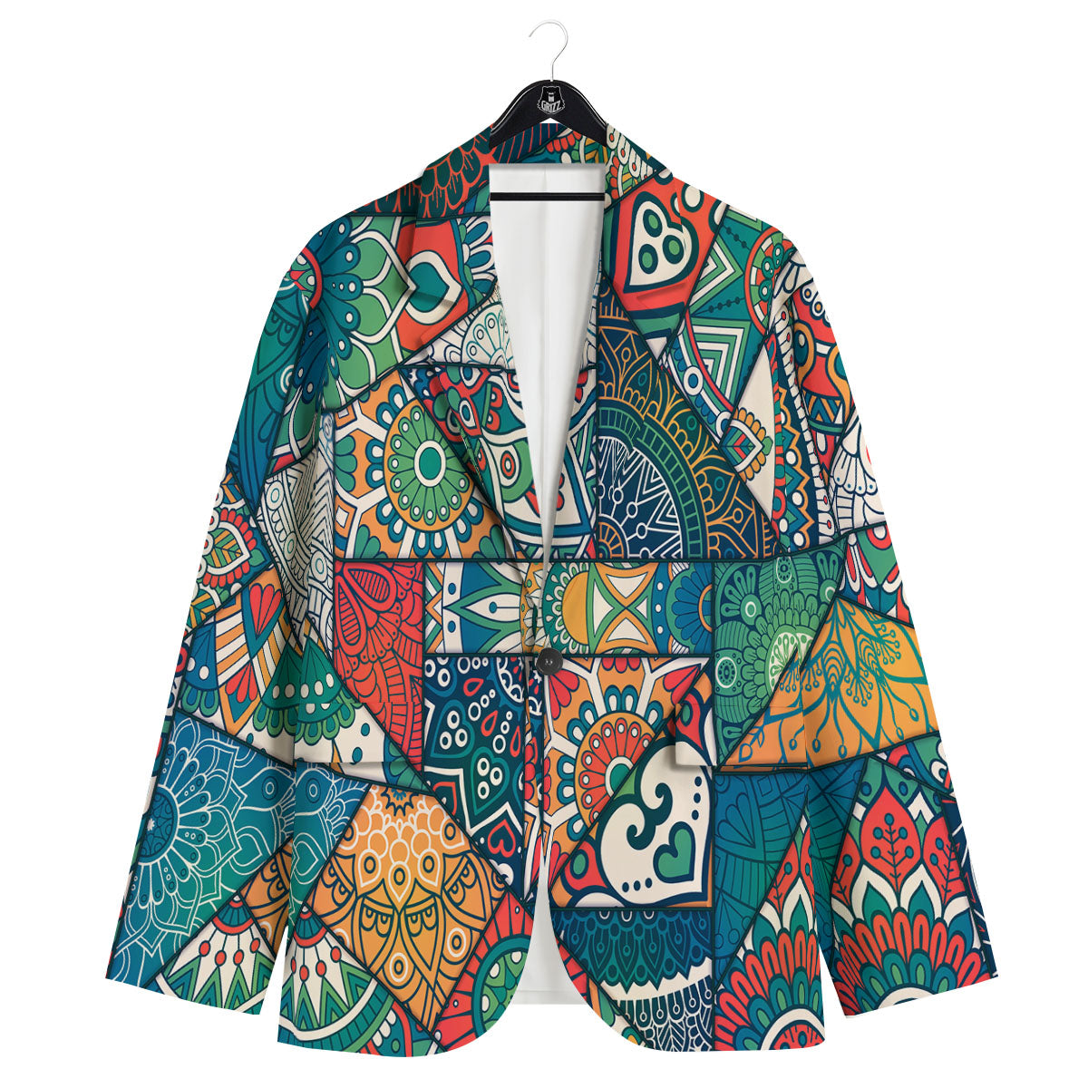Bohemian Patchwork Mandala Print Pattern Men's Sport Coat-grizzshop