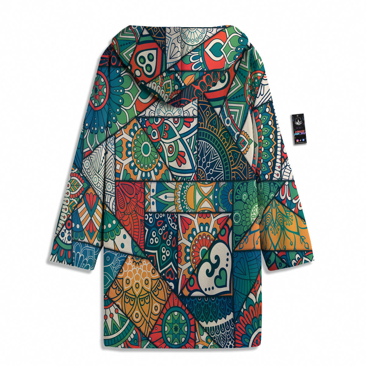 Bohemian Patchwork Mandala Print Pattern Men's Windbreaker Jacket-grizzshop