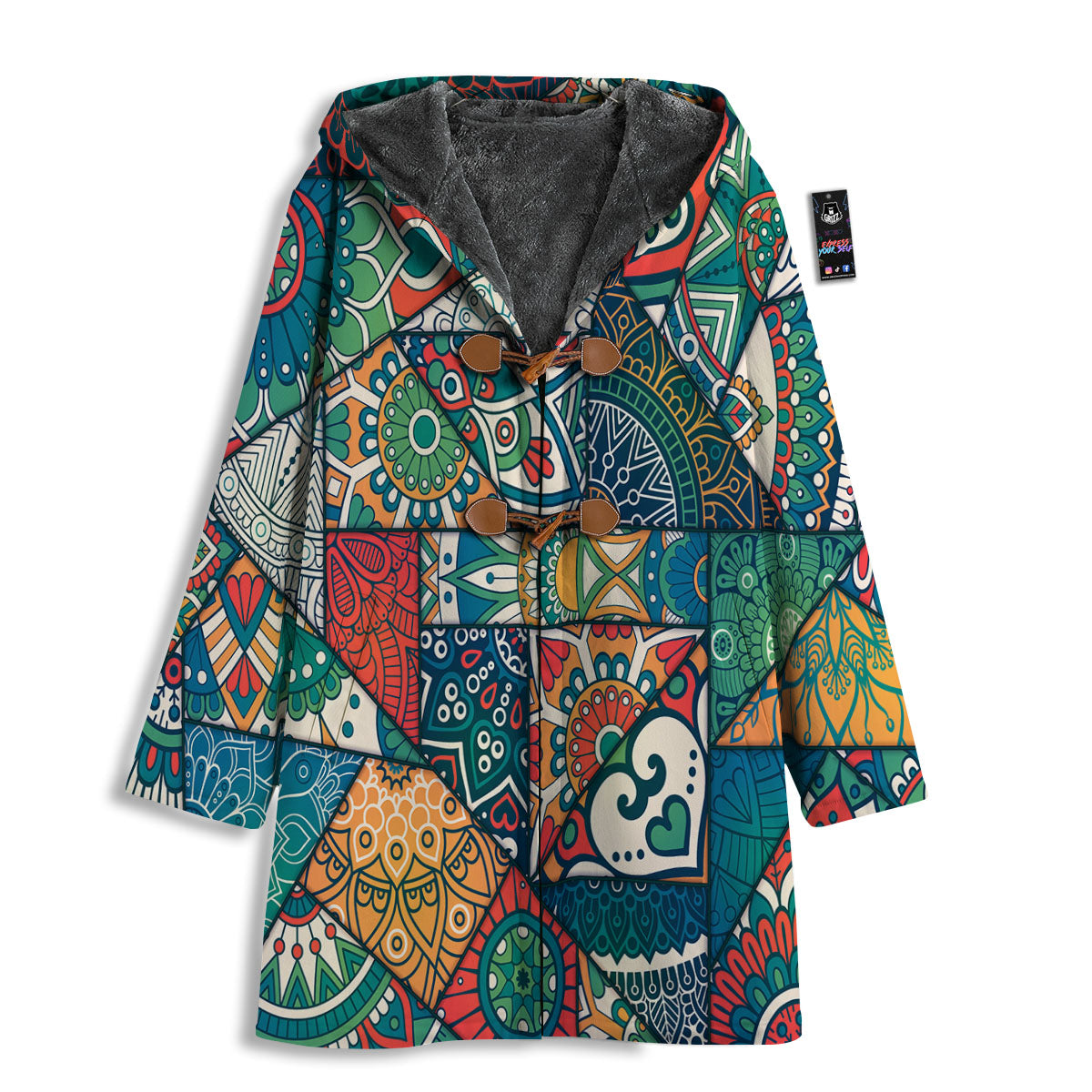 Bohemian Patchwork Mandala Print Pattern Men's Windbreaker Jacket-grizzshop