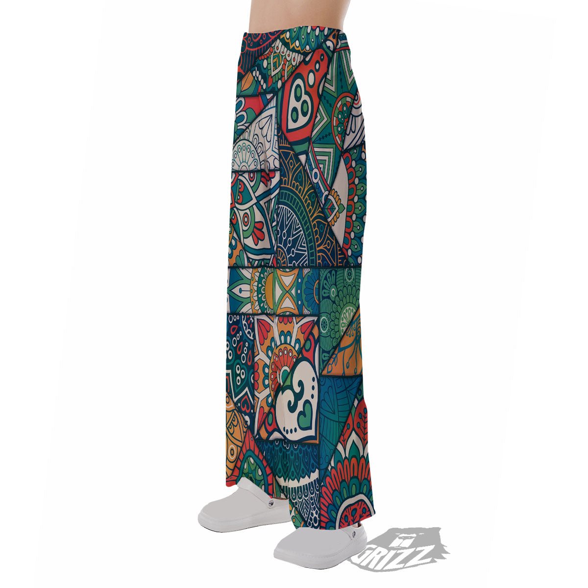 Bohemian Patchwork Mandala Print Pattern Pajama Pants-grizzshop