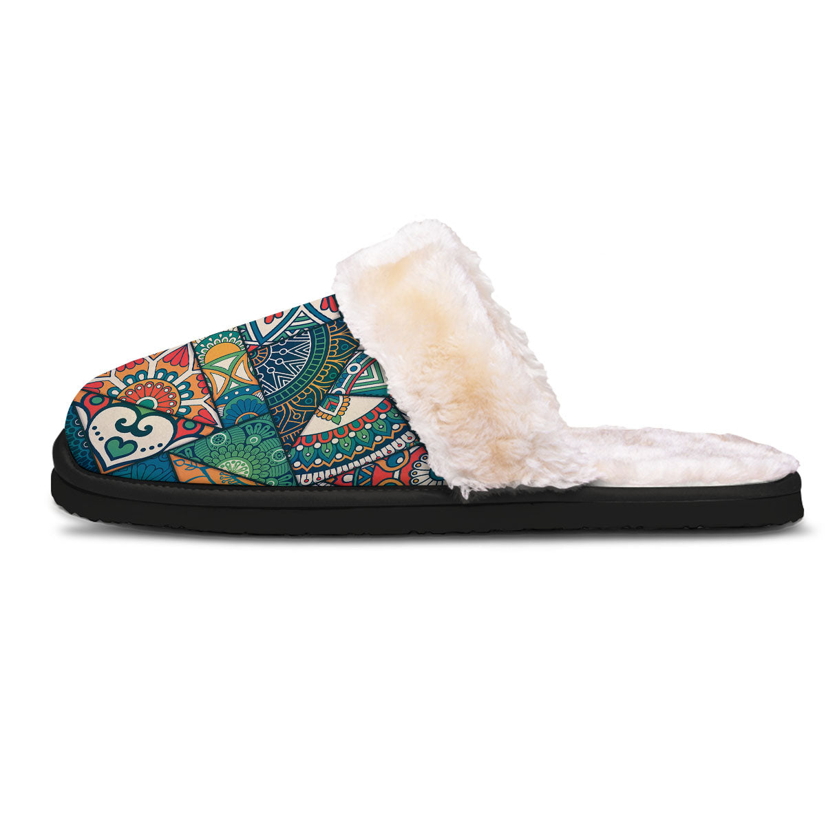 Bohemian Patchwork Mandala Print Pattern Slippers-grizzshop