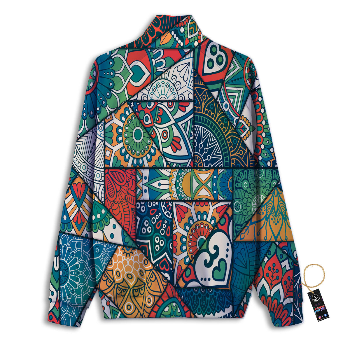Bohemian Patchwork Mandala Print Pattern Track Jacket-grizzshop
