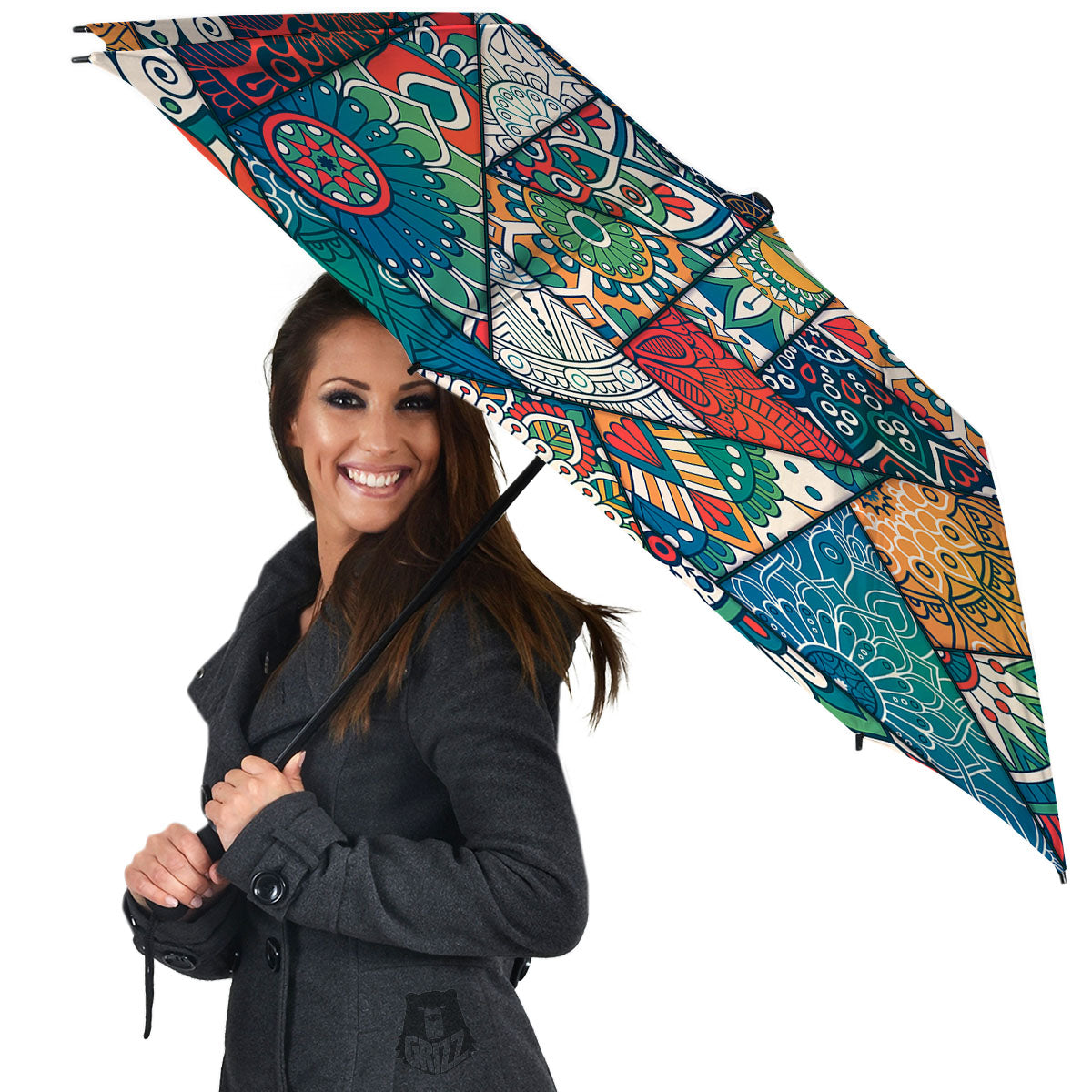 Bohemian Patchwork Mandala Print Pattern Umbrella-grizzshop