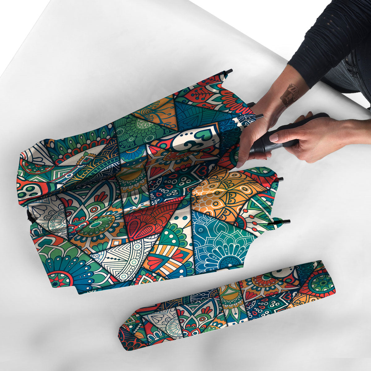 Bohemian Patchwork Mandala Print Pattern Umbrella-grizzshop