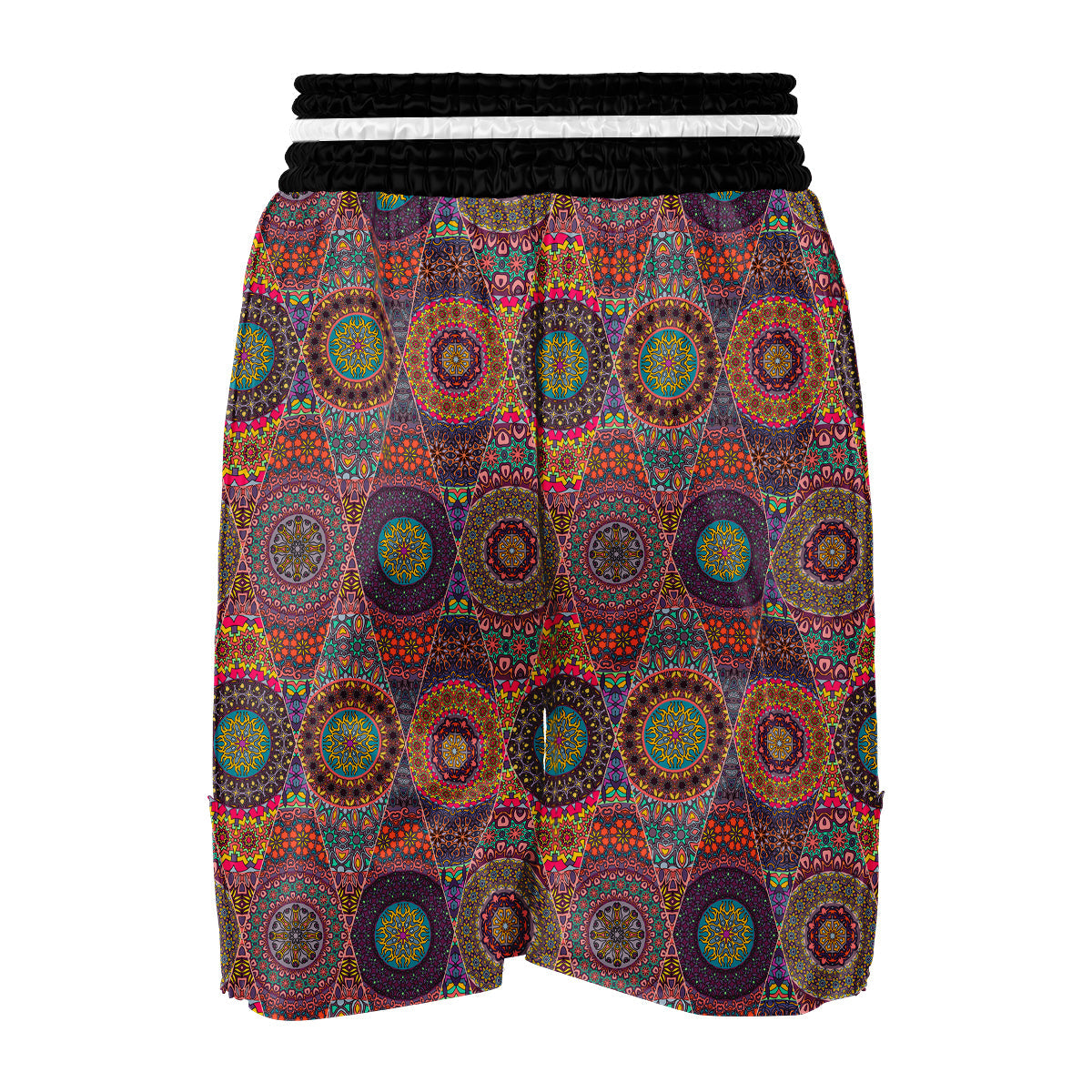 Bohemian Patchwork Pattern Print Boxing Shorts-grizzshop