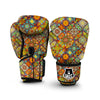 Bohemian Patchwork Print Pattern Boxing Gloves-grizzshop