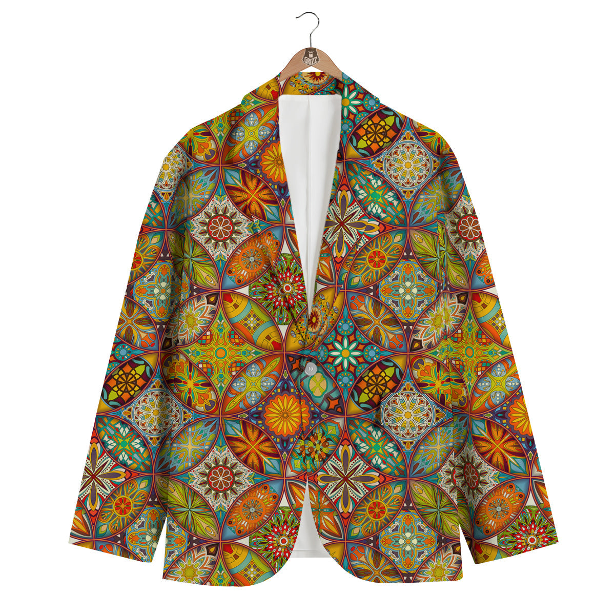 Bohemian Patchwork Print Pattern Men's Blazer-grizzshop