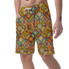 Bohemian Patchwork Print Pattern Men's Shorts-grizzshop