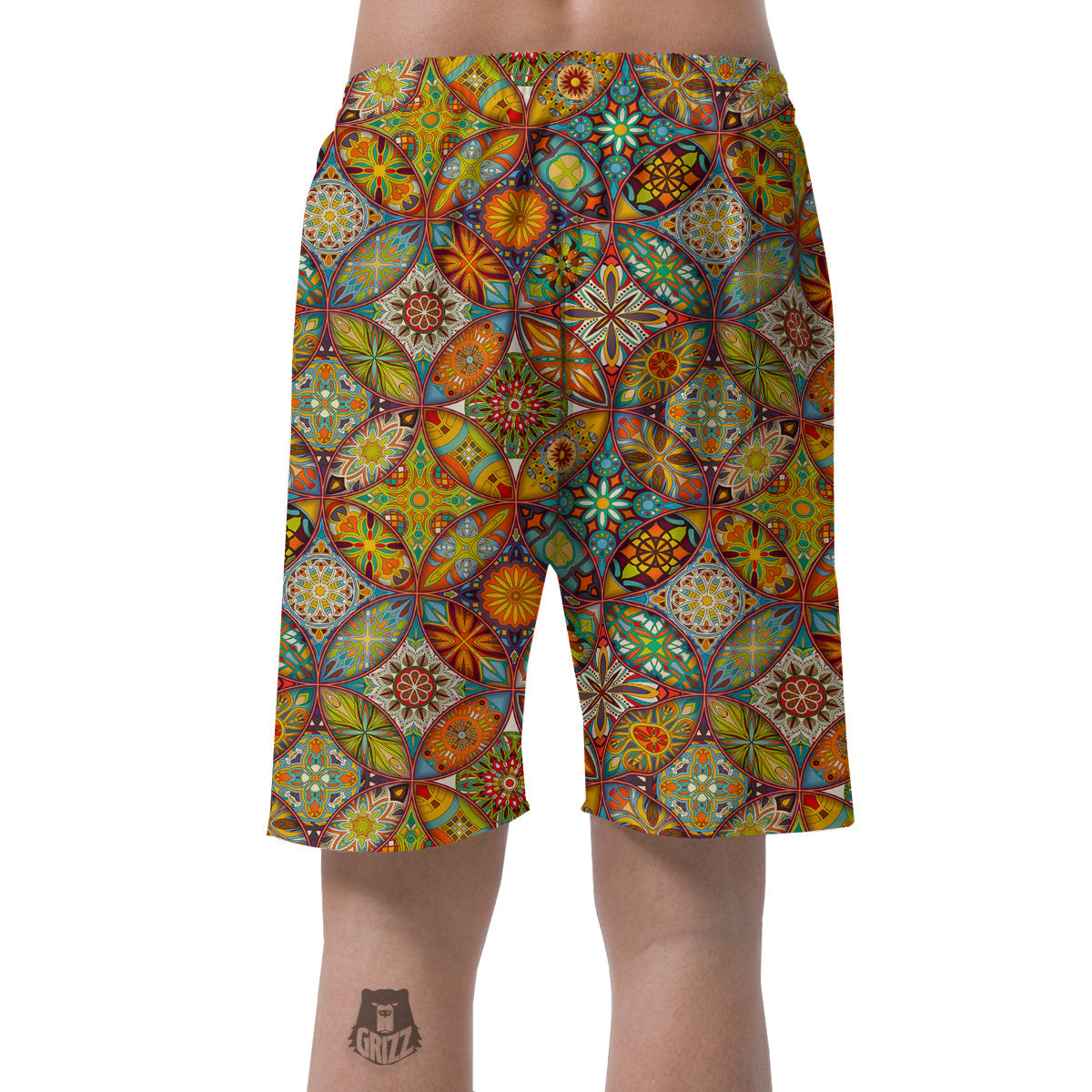 Bohemian Patchwork Print Pattern Men's Shorts-grizzshop