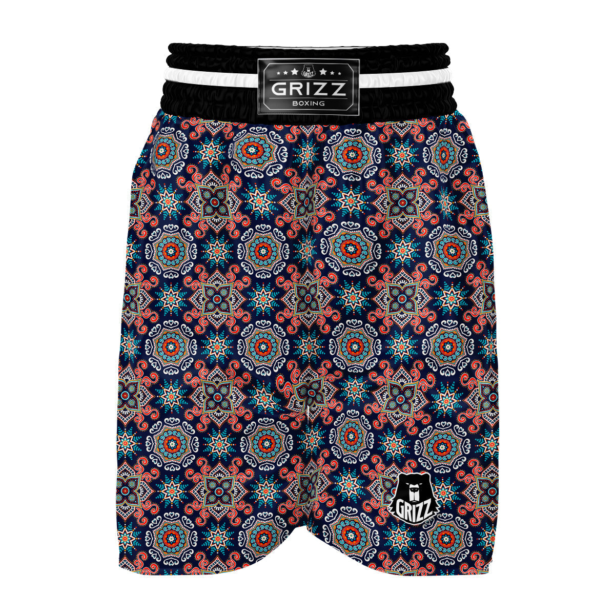 Bohemian Pattern Print Boxing Shorts-grizzshop