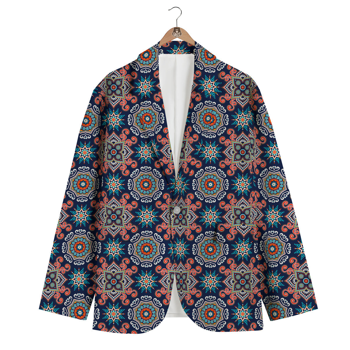 Bohemian Pattern Print Men's Blazer-grizzshop