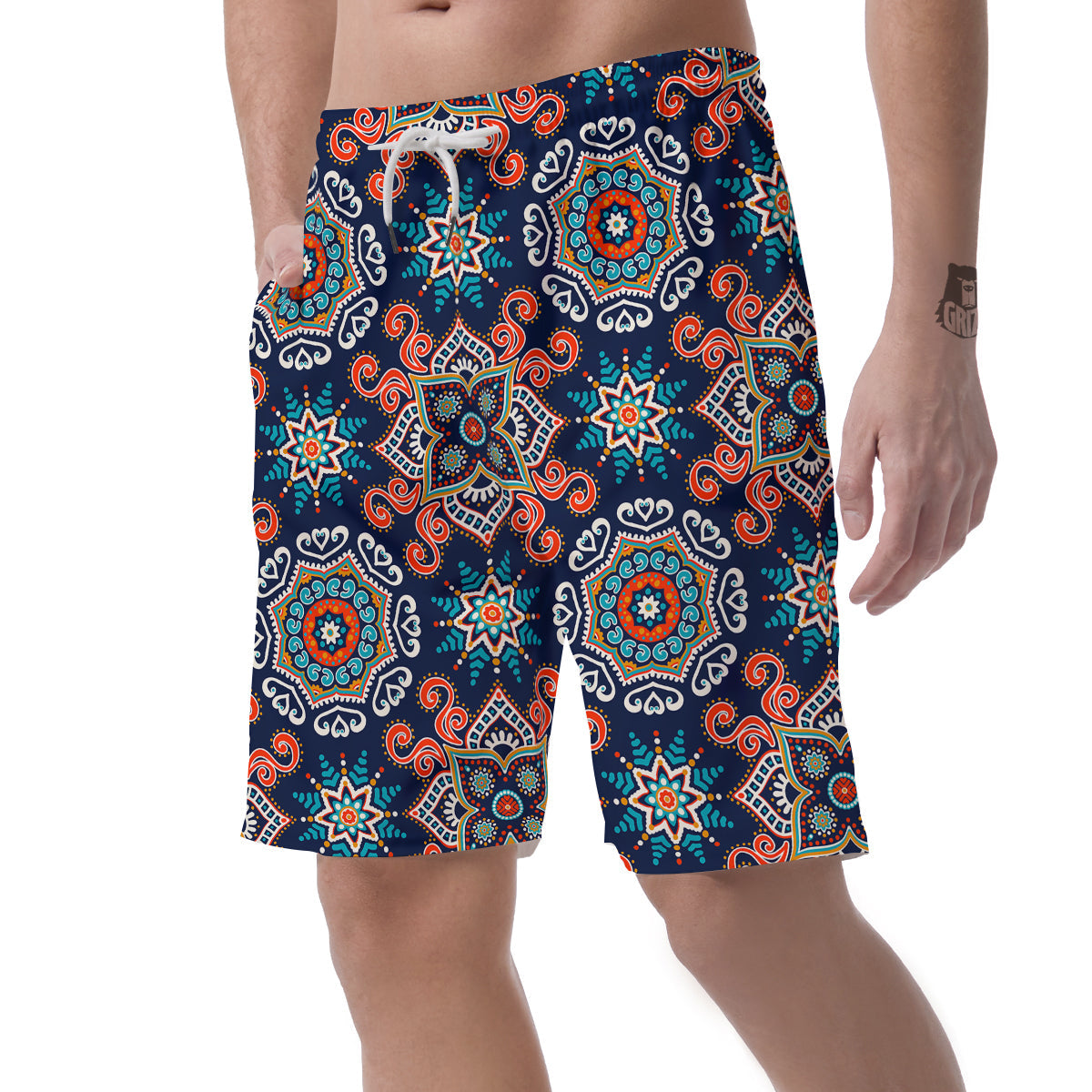 Bohemian Pattern Print Men's Shorts-grizzshop