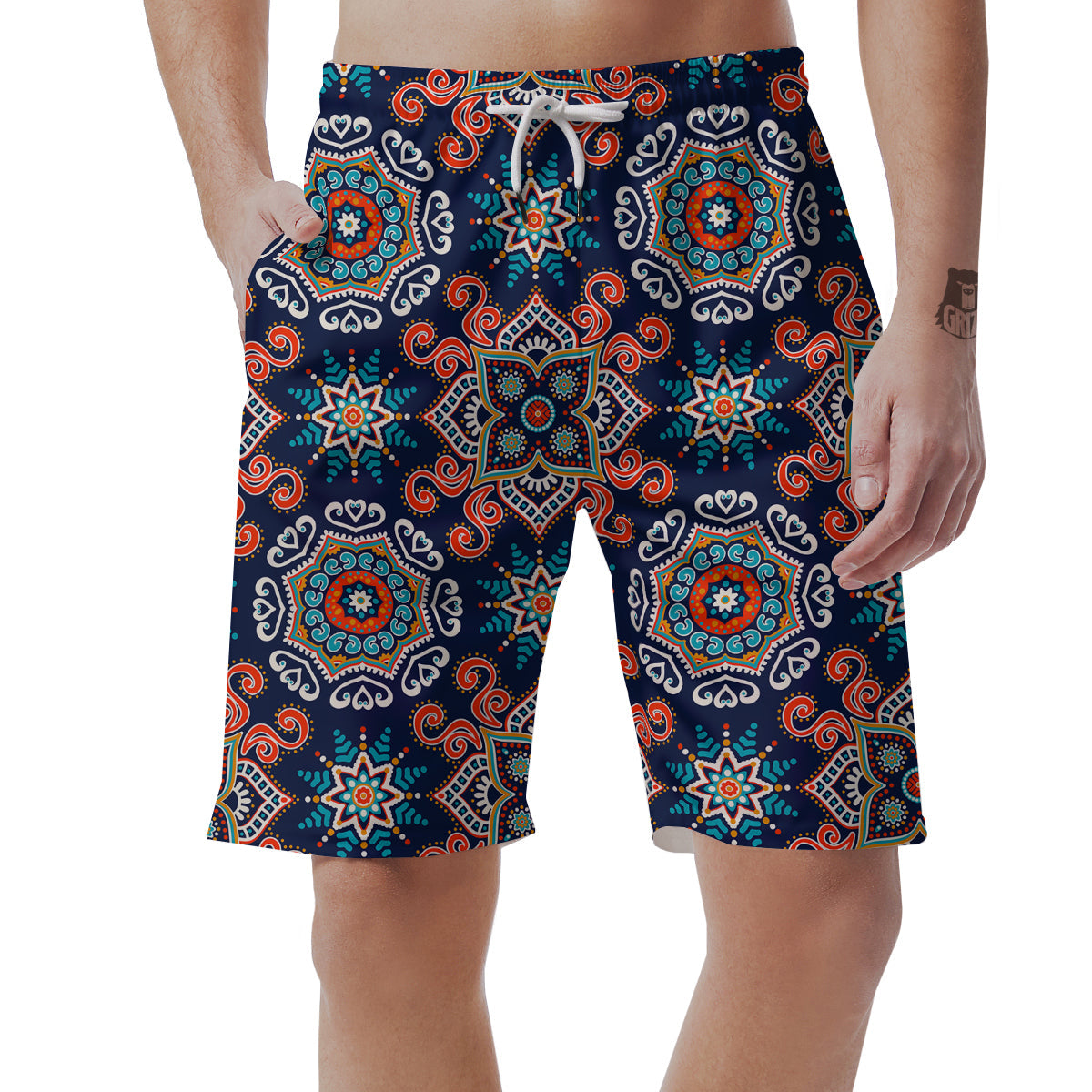 Bohemian Pattern Print Men's Shorts-grizzshop