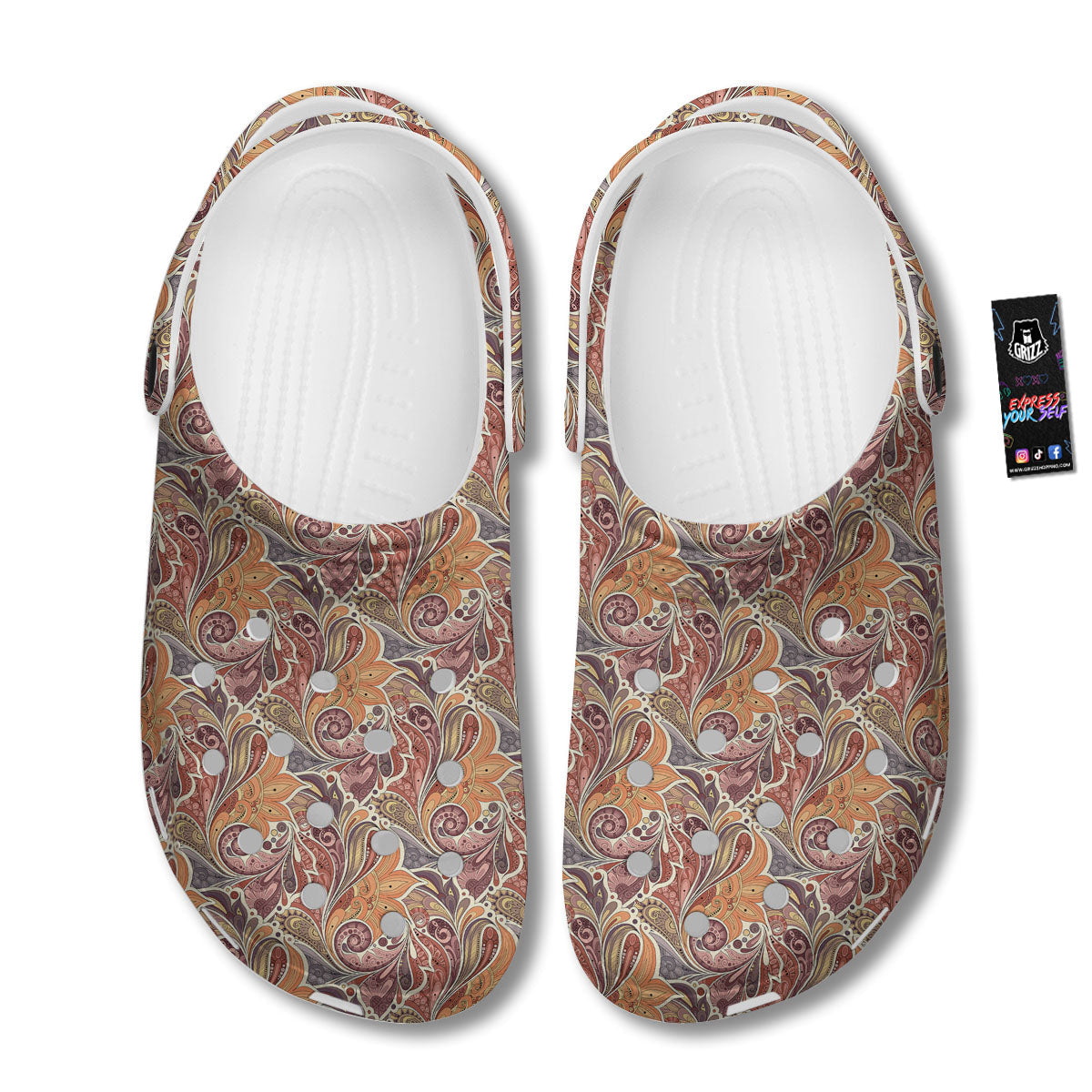 Bohemian Pigeon Floral Print Pattern Clog-grizzshop