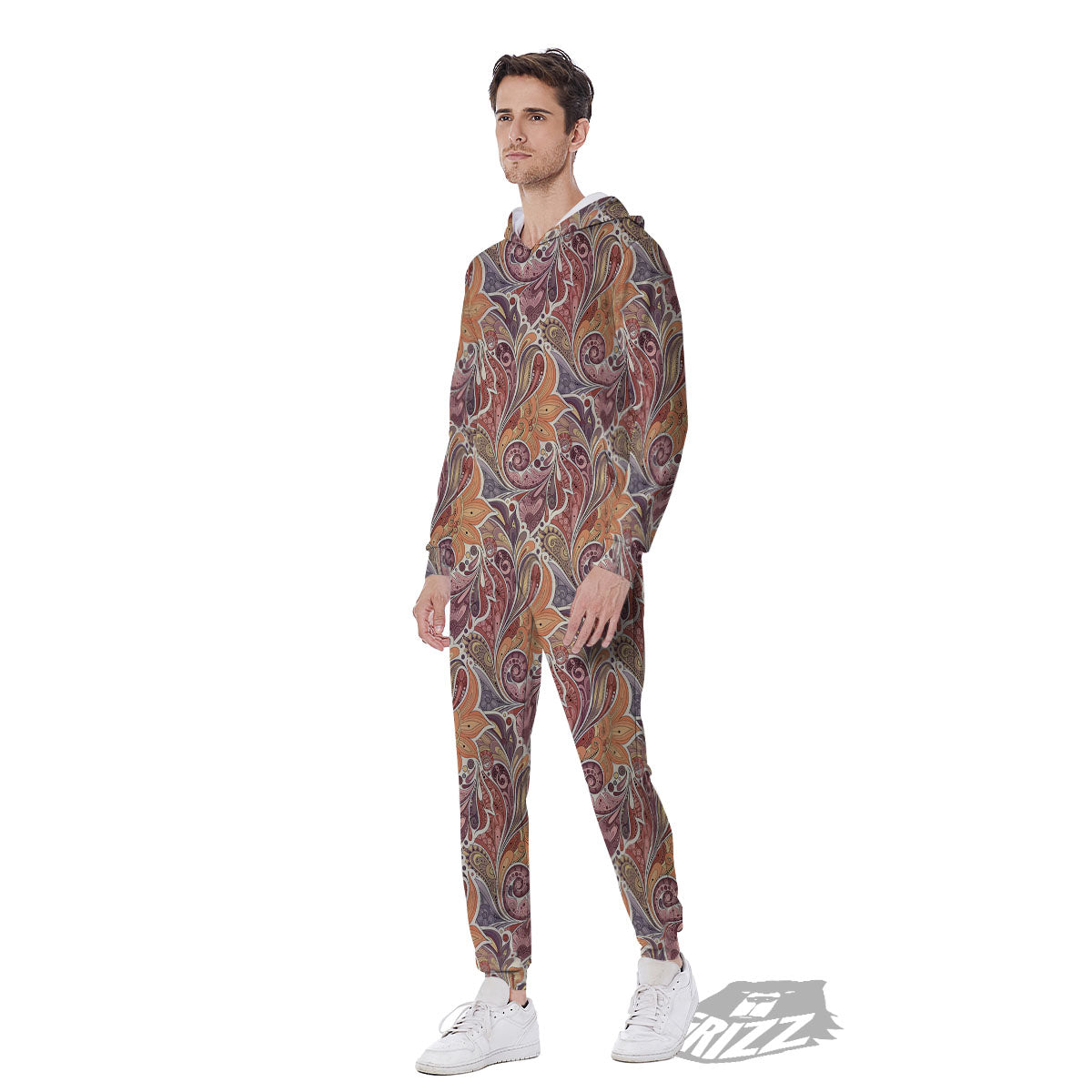 Bohemian Pigeon Floral Print Pattern Men's Jumpsuit-grizzshop