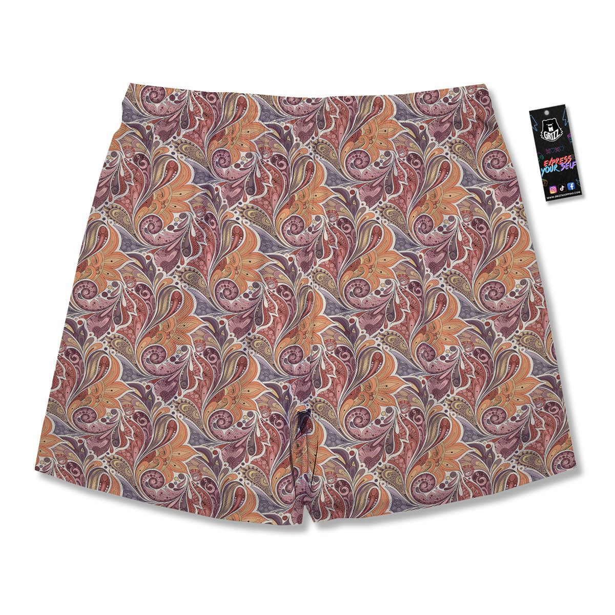 Bohemian Pigeon Floral Print Pattern Men's Running Shorts-grizzshop