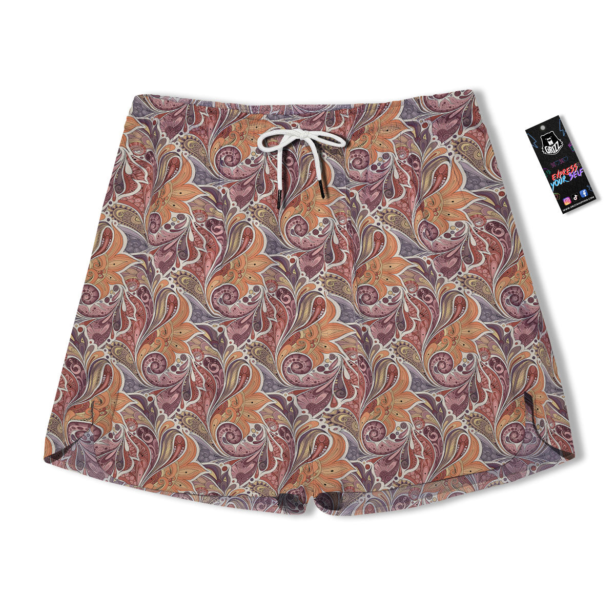 Bohemian Pigeon Floral Print Pattern Men's Running Shorts-grizzshop