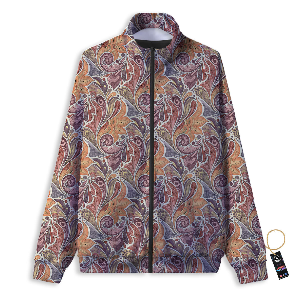 Bohemian Pigeon Floral Print Pattern Track Jacket-grizzshop