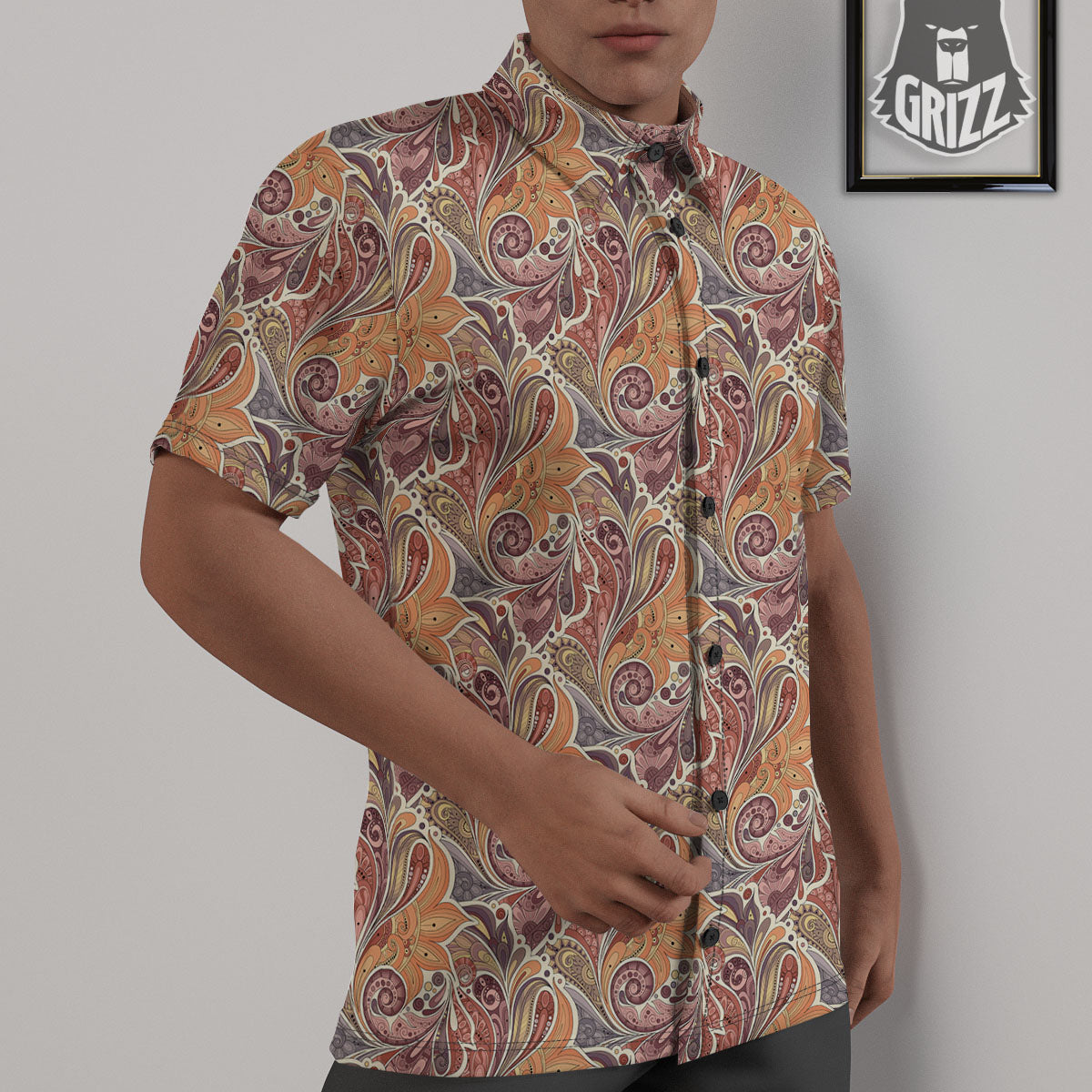 Bohemian Pigeon Floral Print Pattern Untucked Shirts-grizzshop