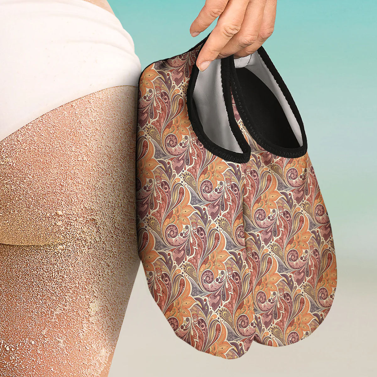 Bohemian Pigeon Floral Print Pattern Water Shoes-grizzshop
