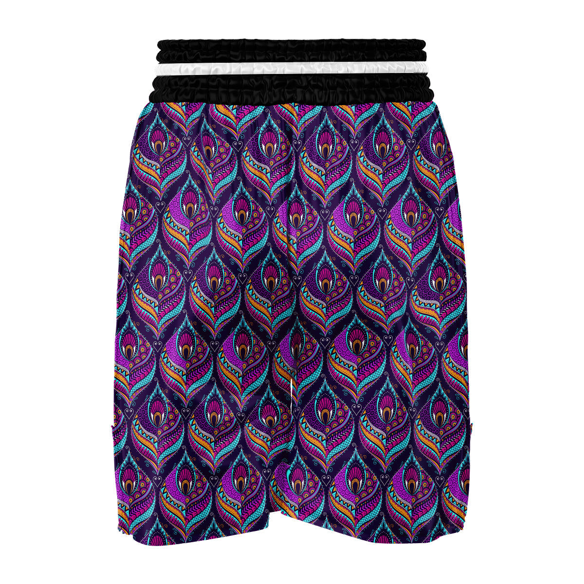 Bohemian Purple Pattern Print Boxing Shorts-grizzshop