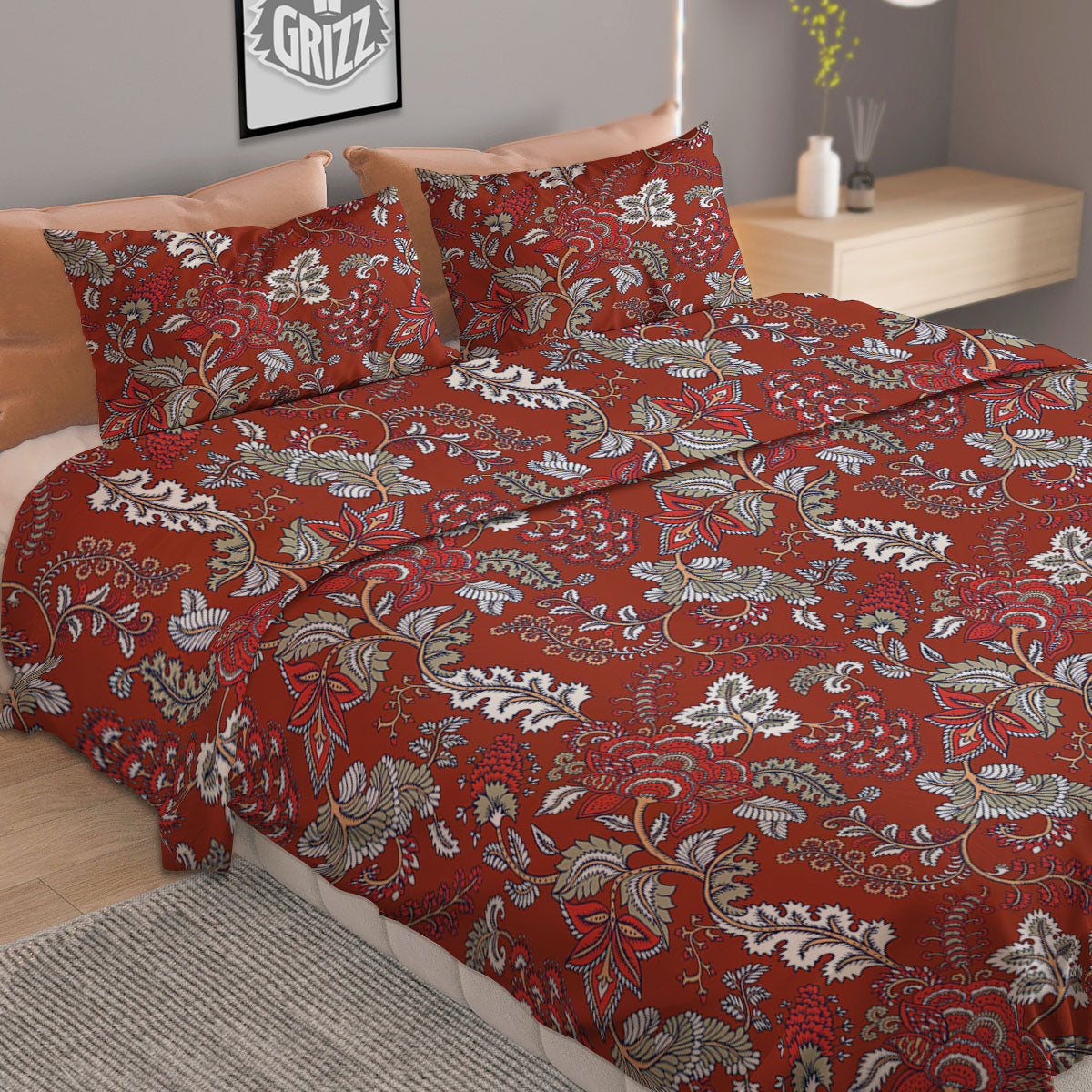 Brown Dark Check Print Pattern Duvet Cover Bedding Set