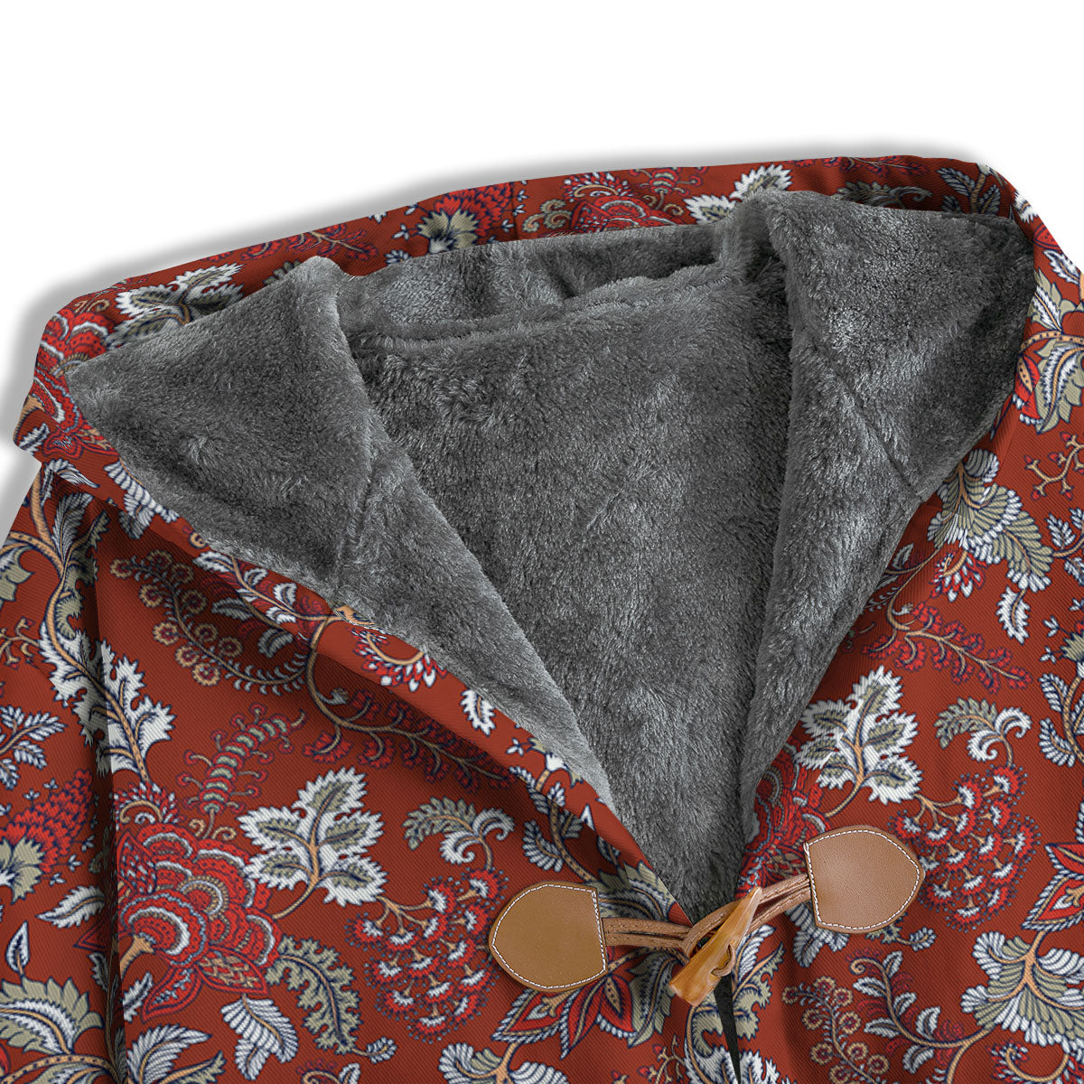 Bohemian Red Floral Print Pattern Men's Windbreaker Jacket-grizzshop