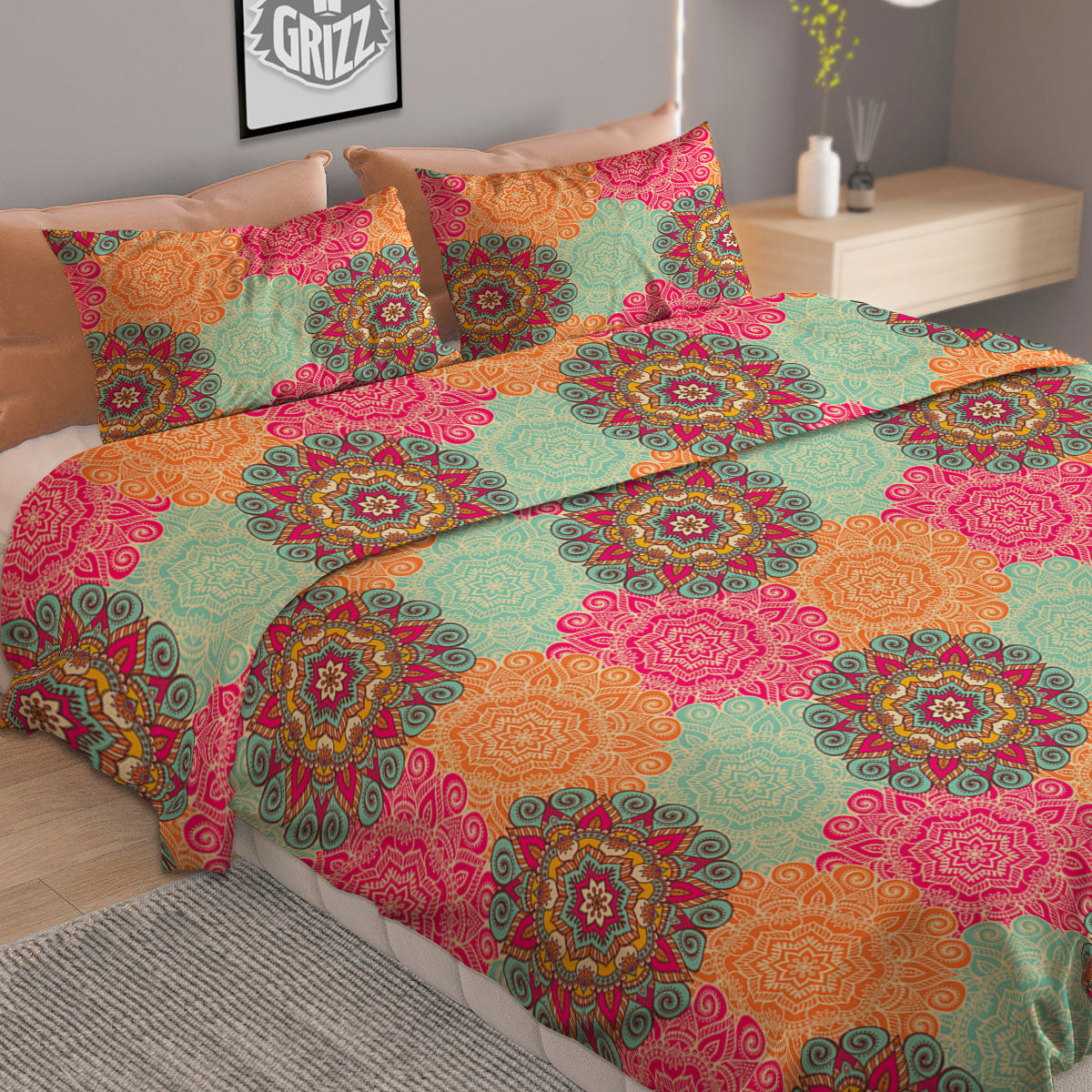 Bird Crane Watercolor Print Pattern Duvet Cover Bedding Set