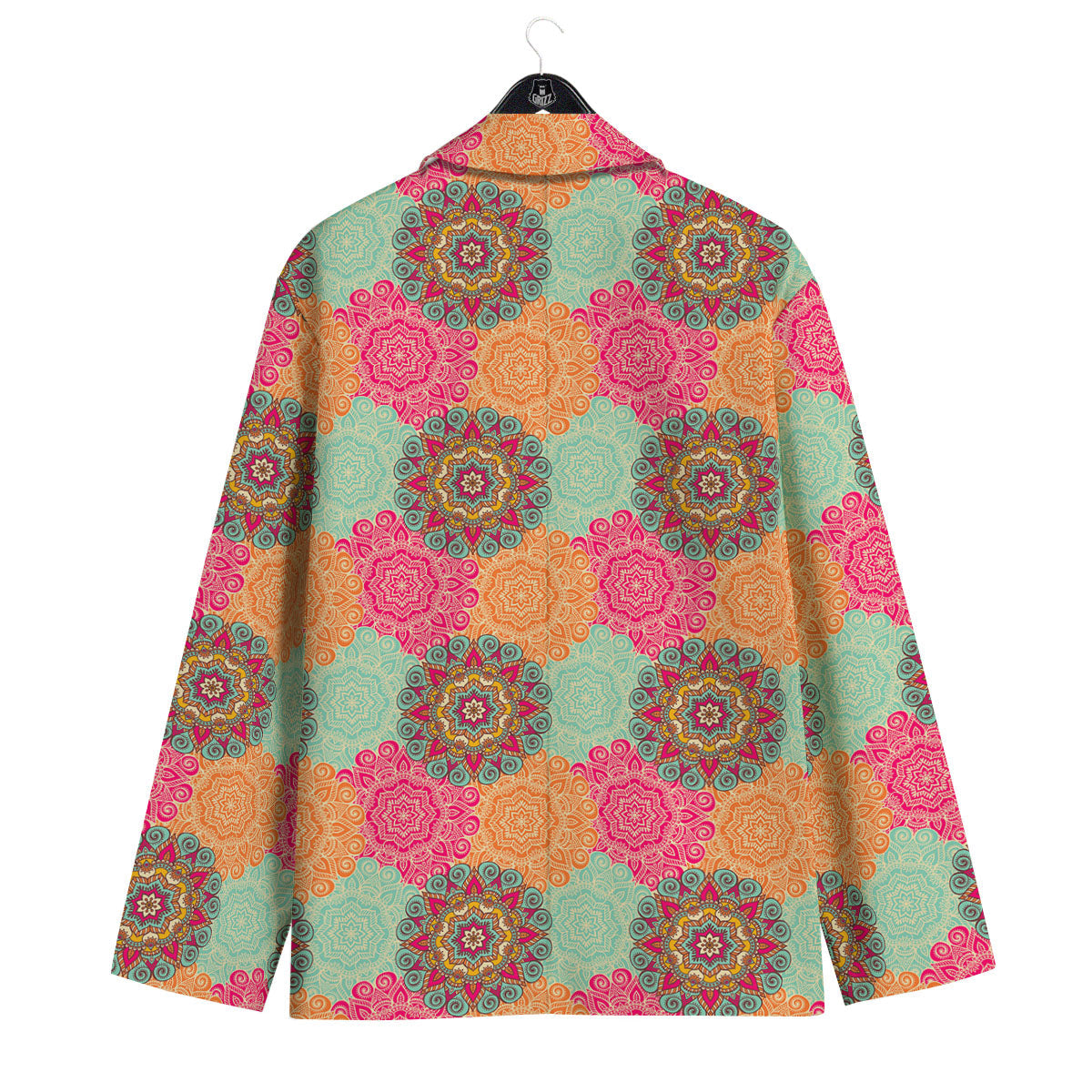 Bohemian Sangria Mandala Print Pattern Men's Sport Coat-grizzshop