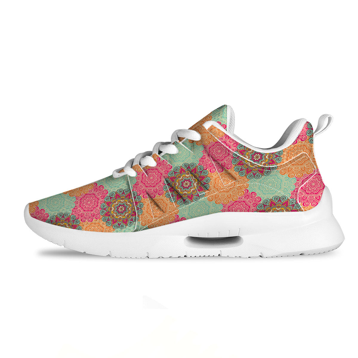 Bohemian Sangria Mandala Print Pattern Tennis Shoes-grizzshop