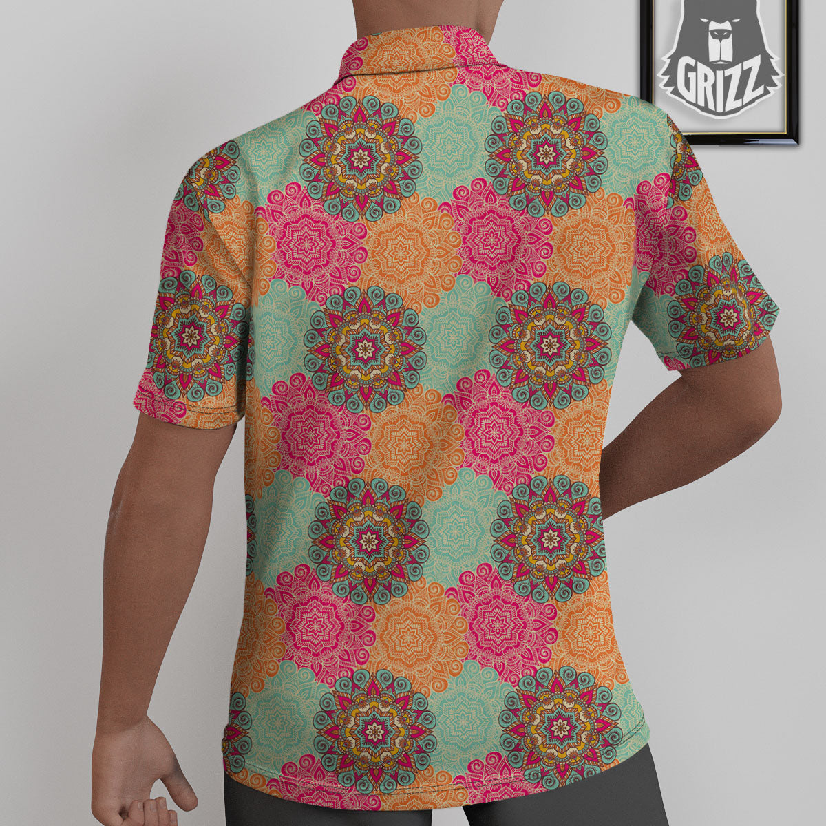 Bohemian Sangria Mandala Print Pattern Untucked Shirts-grizzshop
