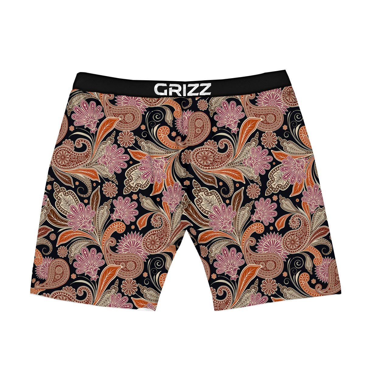 Bohemian Tangerine Floral Print Pattern Boxer Briefs-grizzshop