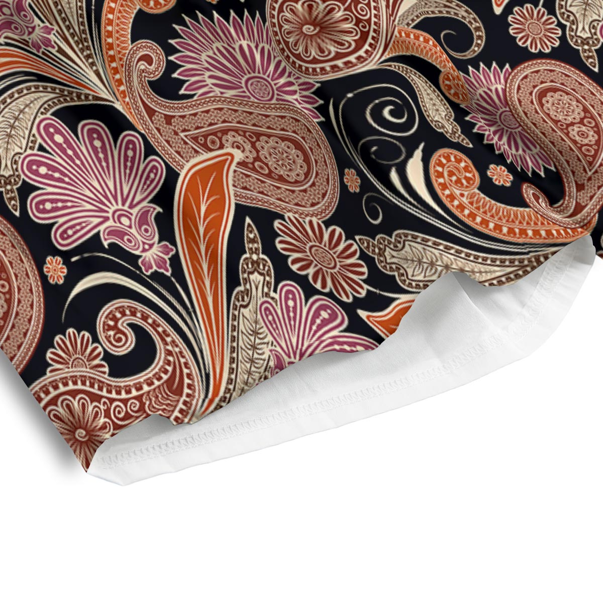 Bohemian Tangerine Floral Print Pattern Men's Athletic Shorts